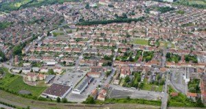 Vue aérienne de la ville de Joeuf