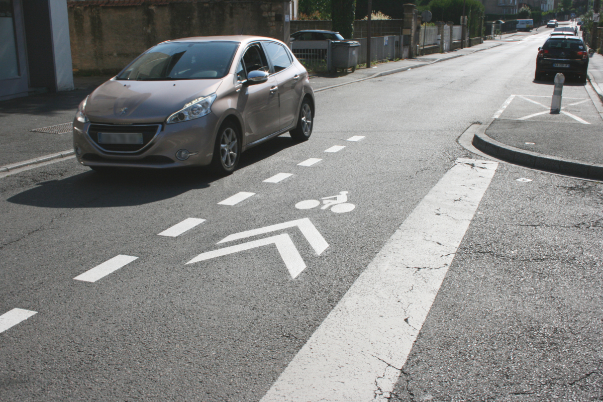 Itinéraire cyclable partagé